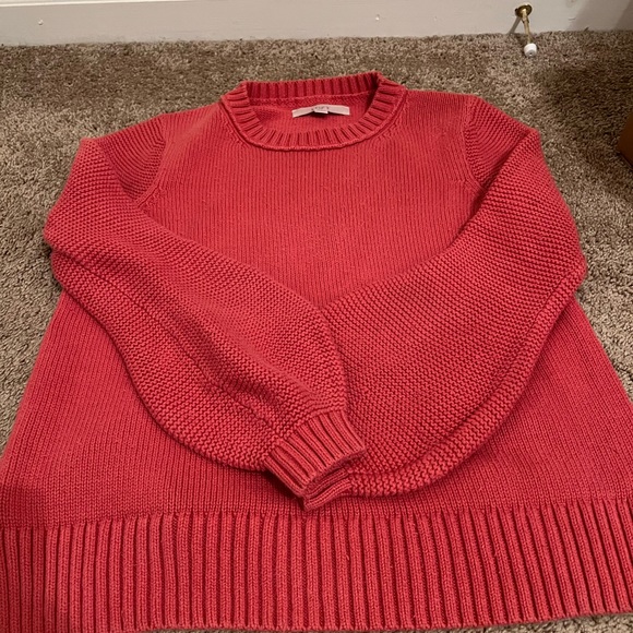LOFT coral textures balloon sleeve sweater (s) - Picture 9 of 9